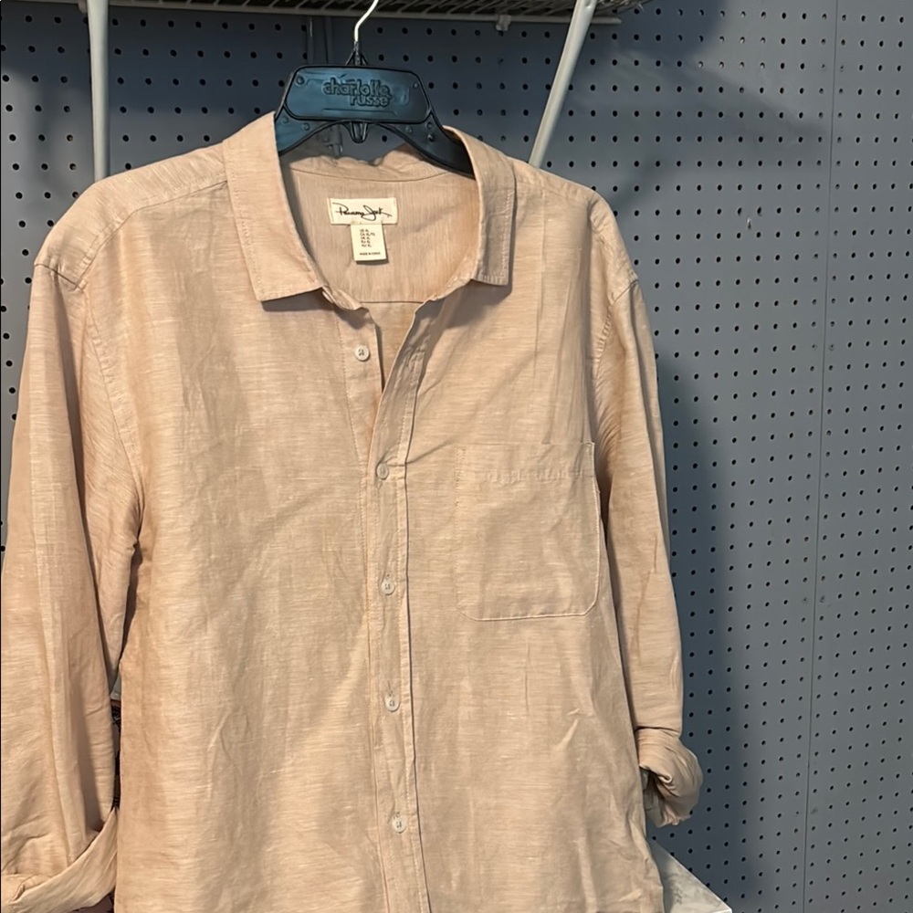 Beige Button-Up Shirt
